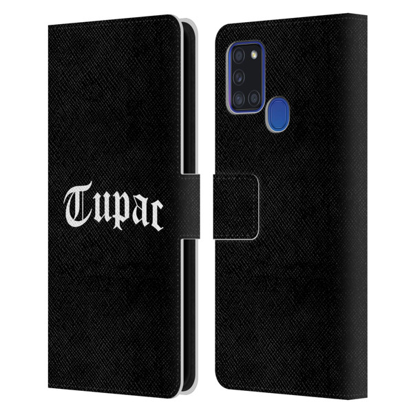 Tupac Shakur Logos Old English 2 Leather Book Wallet Case Cover For Samsung Galaxy A21s (2020)