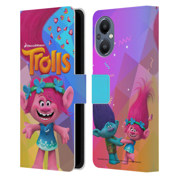 Trolls Snack Pack Poppy Leather Book Wallet Case Cover For OnePlus Nord N20 5G