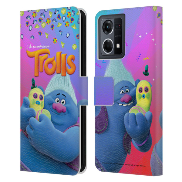 Trolls Snack Pack Biggie & Mr. Dinkles Leather Book Wallet Case Cover For OPPO Reno8 4G