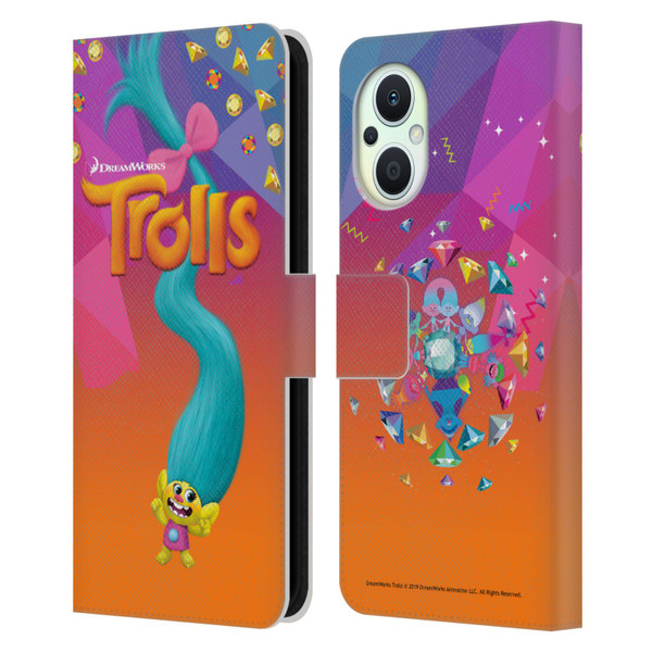 Trolls Snack Pack Smidge Leather Book Wallet Case Cover For OPPO Reno8 Lite
