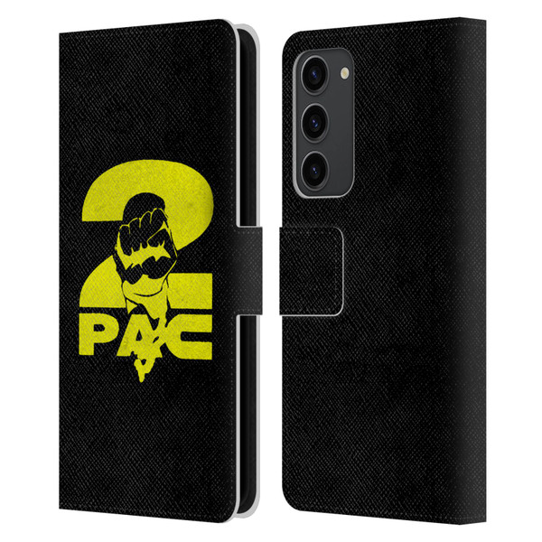 Tupac Shakur Logos Yellow Fist Leather Book Wallet Case Cover For Samsung Galaxy S23+ 5G