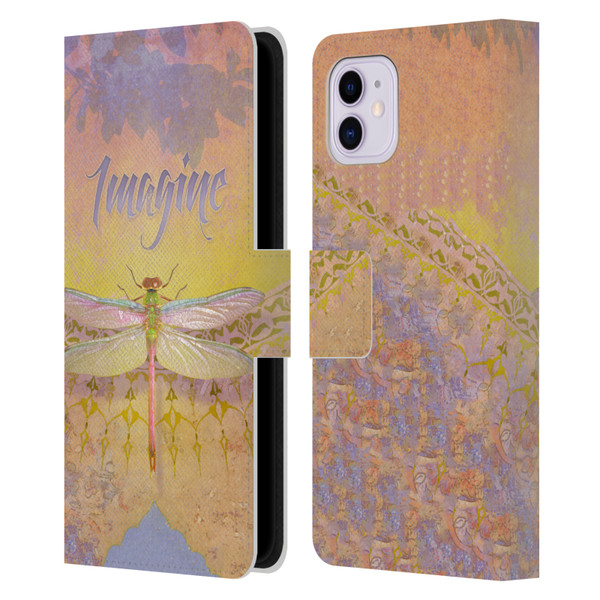 Duirwaigh Insects Dragonfly 2 Leather Book Wallet Case Cover For Apple iPhone 11