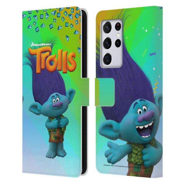 Trolls Snack Pack Branch Leather Book Wallet Case Cover For Samsung Galaxy S21 Ultra 5G