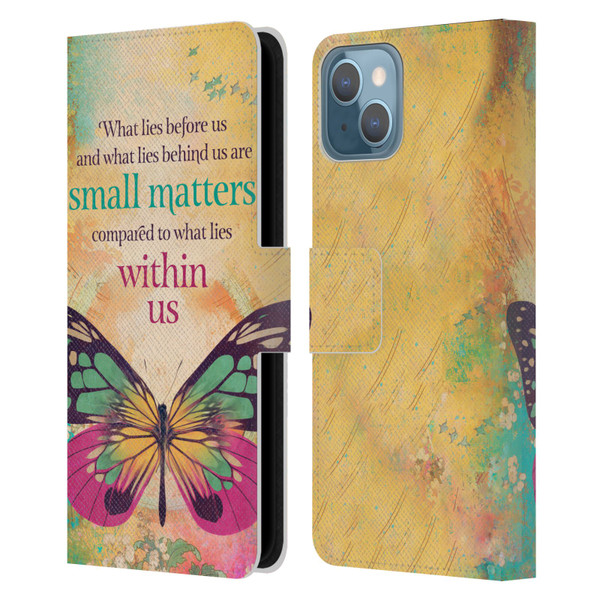 Duirwaigh Insects Butterfly 2 Leather Book Wallet Case Cover For Apple iPhone 13
