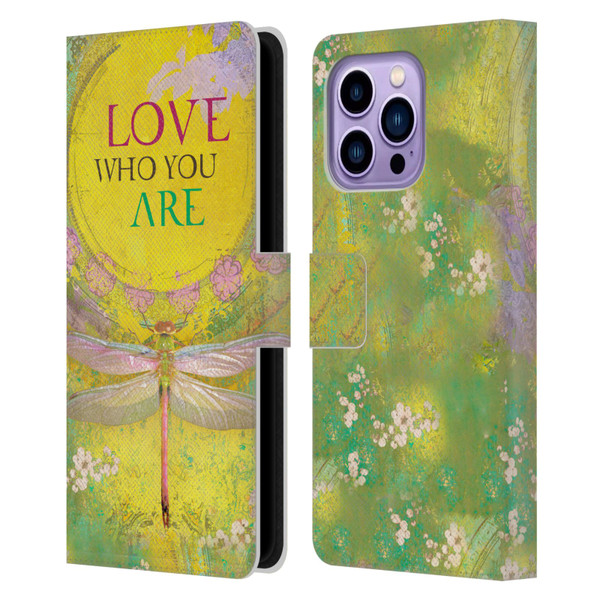 Duirwaigh Insects Dragonfly 3 Leather Book Wallet Case Cover For Apple iPhone 14 Pro Max