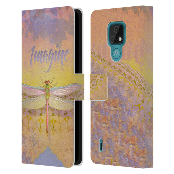 Duirwaigh Insects Dragonfly 2 Leather Book Wallet Case Cover For Motorola Moto E7