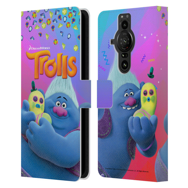 Trolls Snack Pack Biggie & Mr. Dinkles Leather Book Wallet Case Cover For Sony Xperia Pro-I