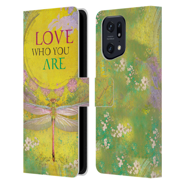 Duirwaigh Insects Dragonfly 3 Leather Book Wallet Case Cover For OPPO Find X5 Pro