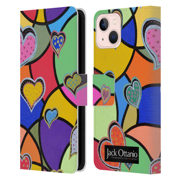 Jack Ottanio Art Hearts Of Diamonds Leather Book Wallet Case Cover For Apple iPhone 13