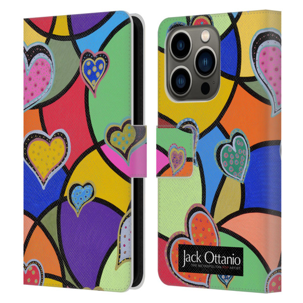 Jack Ottanio Art Hearts Of Diamonds Leather Book Wallet Case Cover For Apple iPhone 14 Pro