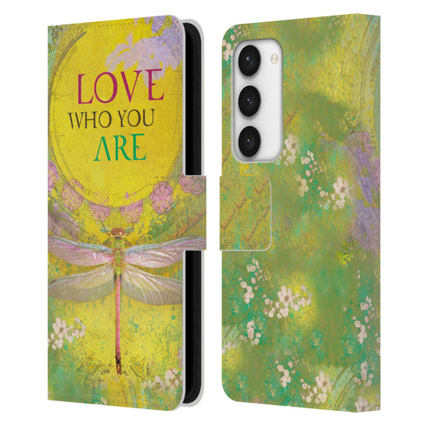 Duirwaigh Insects Dragonfly 3 Leather Book Wallet Case Cover For Samsung Galaxy S23 5G