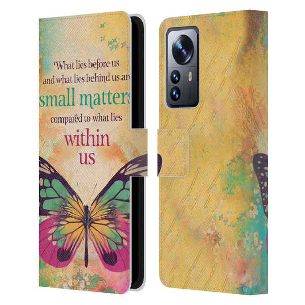 Duirwaigh Insects Butterfly 2 Leather Book Wallet Case Cover For Xiaomi 12 Pro