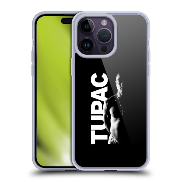 Tupac Shakur Key Art Black And White Soft Gel Case for Apple iPhone 14 Pro Max