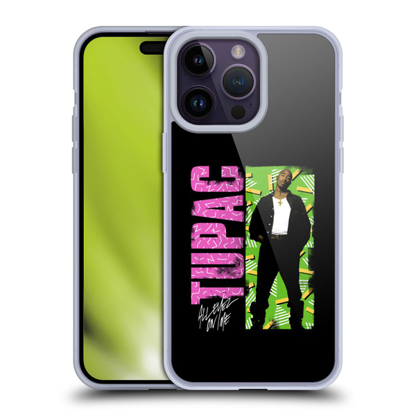 Tupac Shakur Key Art Distressed Look Soft Gel Case for Apple iPhone 14 Pro Max