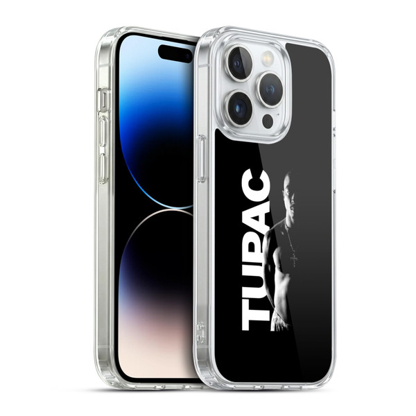 Tupac Shakur Key Art Black And White Soft Gel Case for Apple iPhone 14 Pro