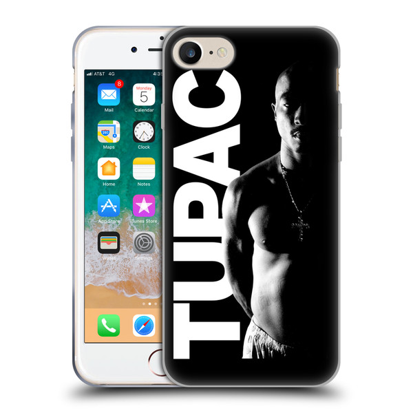 Tupac Shakur Key Art Black And White Soft Gel Case for Apple iPhone 7 / 8 / SE 2020 & 2022