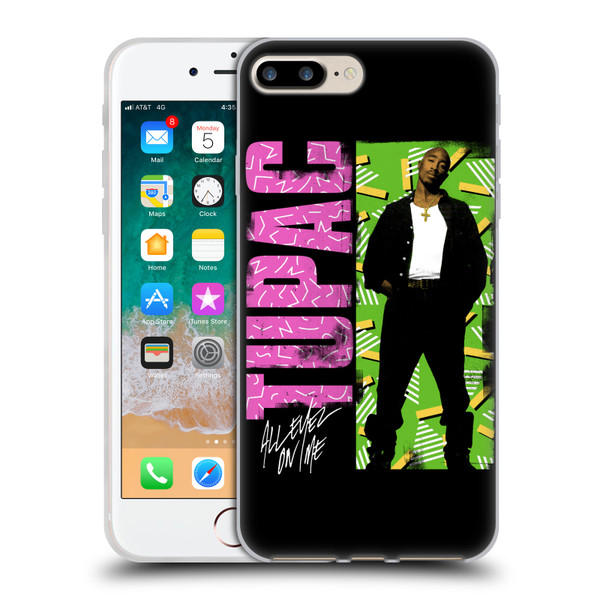 Tupac Shakur Key Art Distressed Look Soft Gel Case for Apple iPhone 7 Plus / iPhone 8 Plus