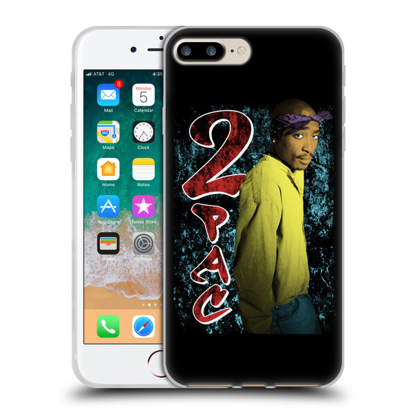 Tupac Shakur Key Art Vintage Soft Gel Case for Apple iPhone 7 Plus / iPhone 8 Plus
