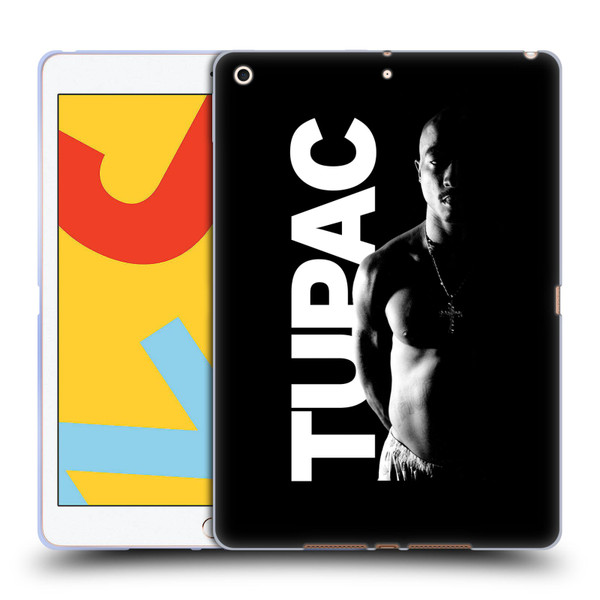 Tupac Shakur Key Art Black And White Soft Gel Case for Apple iPad 10.2 2019/2020/2021