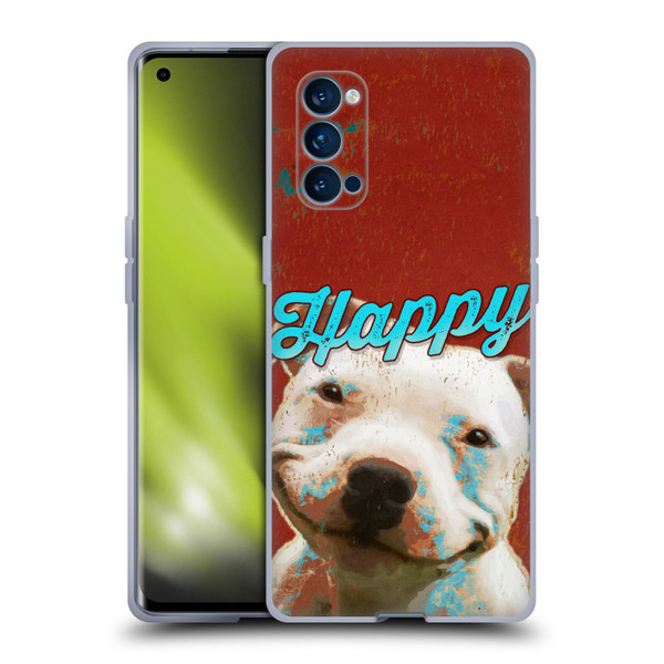Duirwaigh Animals Pitbull Dog Soft Gel Case for OPPO Reno 4 Pro 5G