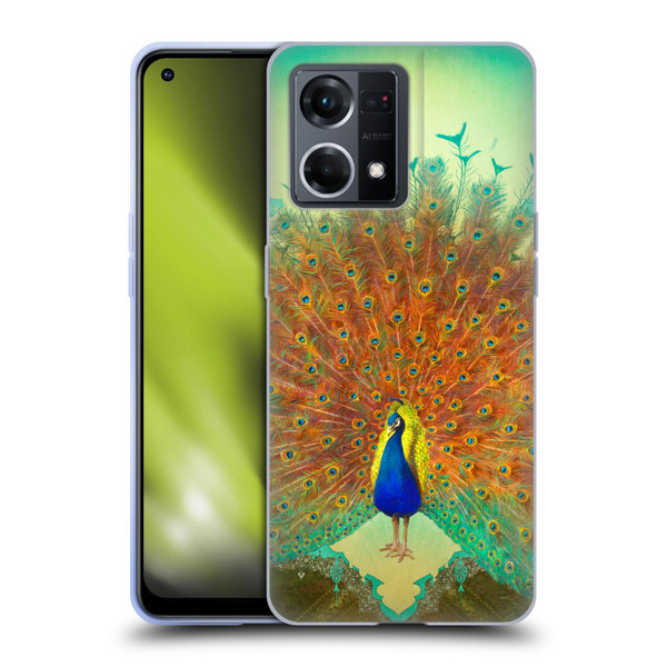 Duirwaigh Animals Peacock Soft Gel Case for OPPO Reno8 4G