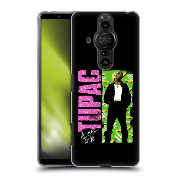 Tupac Shakur Key Art Distressed Look Soft Gel Case for Sony Xperia Pro-I