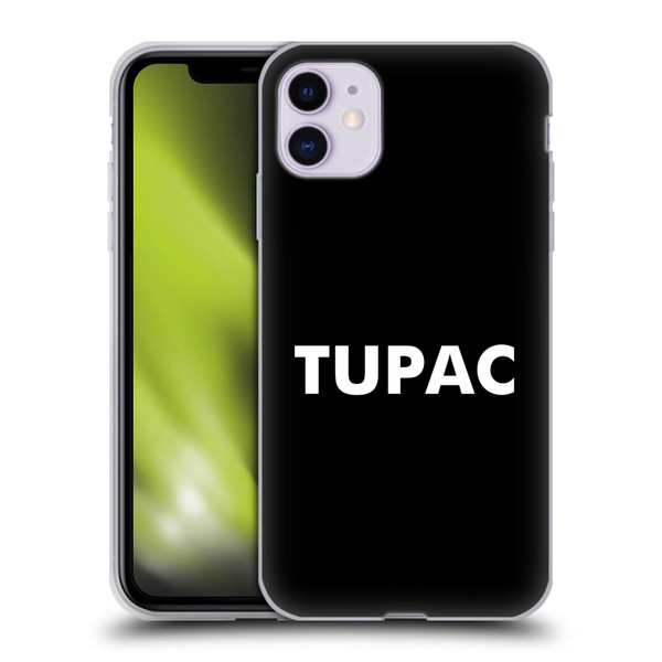 Tupac Shakur Logos Sans Serif Soft Gel Case for Apple iPhone 11