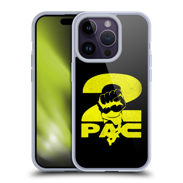 Tupac Shakur Logos Yellow Fist Soft Gel Case for Apple iPhone 14 Pro