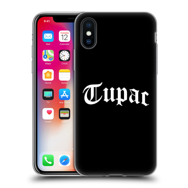 Tupac Shakur Logos Old English 2 Soft Gel Case for Apple iPhone X / iPhone XS