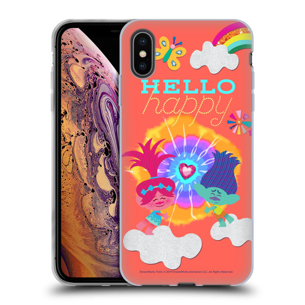 Trolls Graphics Poppy Branch Rainbow Soft Gel Case for Apple iPhone XS Max