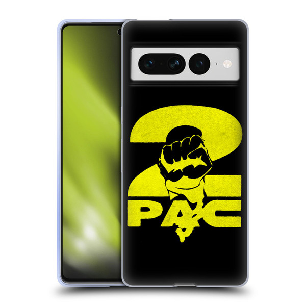 Tupac Shakur Logos Yellow Fist Soft Gel Case for Google Pixel 7 Pro