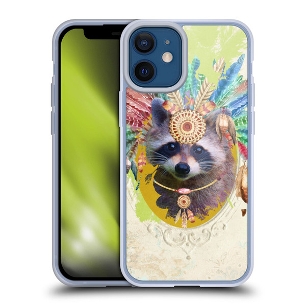Duirwaigh Boho Animals Raccoon Soft Gel Case for Apple iPhone 12 Mini
