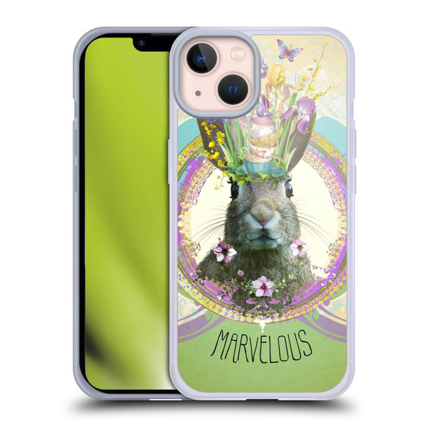 Duirwaigh Boho Animals Rabbit Soft Gel Case for Apple iPhone 13