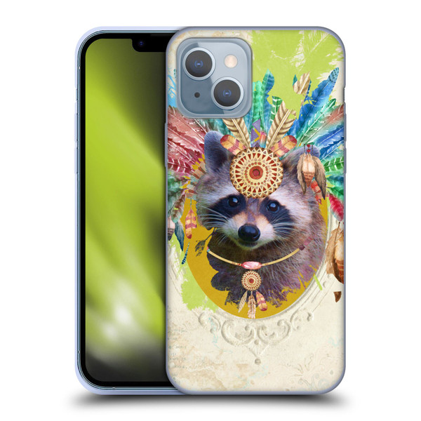 Duirwaigh Boho Animals Raccoon Soft Gel Case for Apple iPhone 14