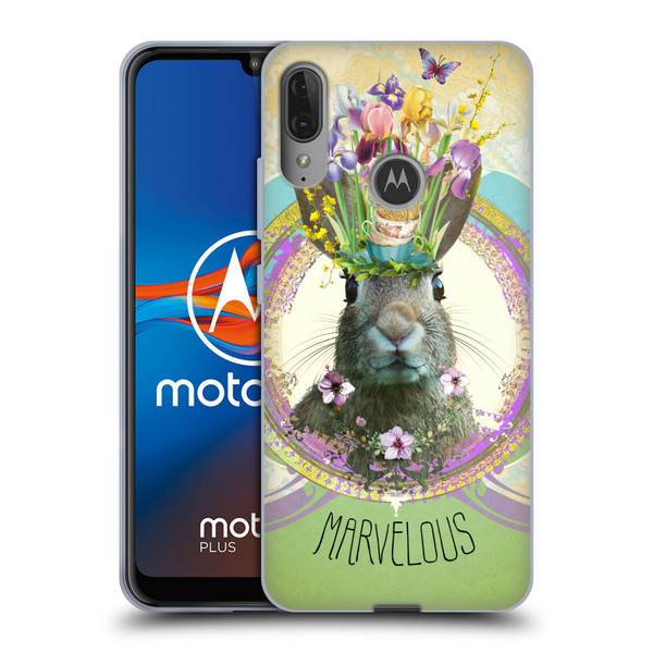 Duirwaigh Boho Animals Rabbit Soft Gel Case for Motorola Moto E6 Plus