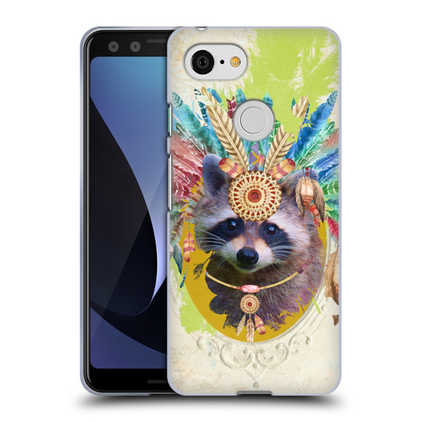 Duirwaigh Boho Animals Raccoon Soft Gel Case for Google Pixel 3