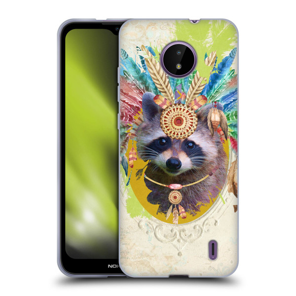 Duirwaigh Boho Animals Raccoon Soft Gel Case for Nokia C10 / C20