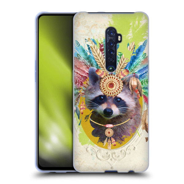 Duirwaigh Boho Animals Raccoon Soft Gel Case for OPPO Reno 2