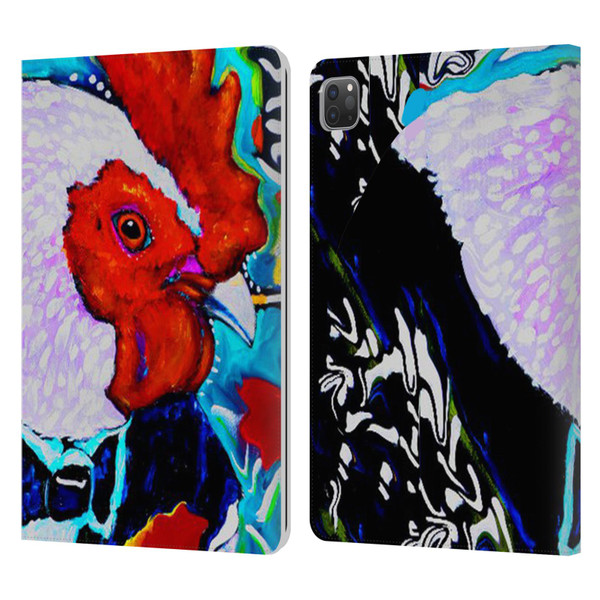 Mad Dog Art Gallery Animals Rooster Leather Book Wallet Case Cover For Apple iPad Pro 11 2020 / 2021 / 2022