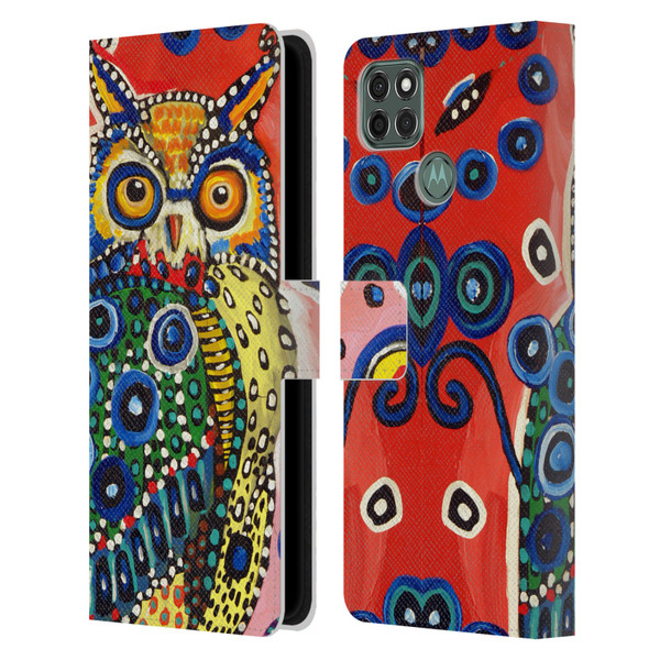 Mad Dog Art Gallery Animals Owl Leather Book Wallet Case Cover For Motorola Moto G9 Power