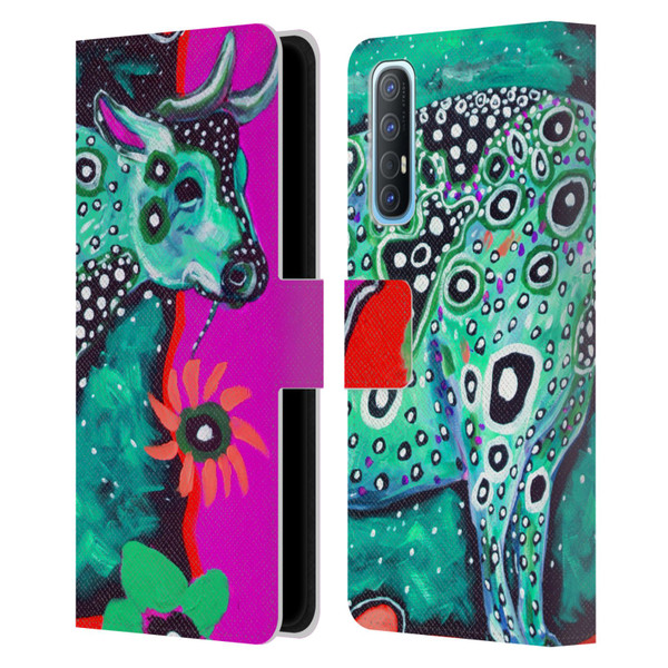 Mad Dog Art Gallery Animals Cosmic Cow Leather Book Wallet Case Cover For OPPO Find X2 Neo 5G