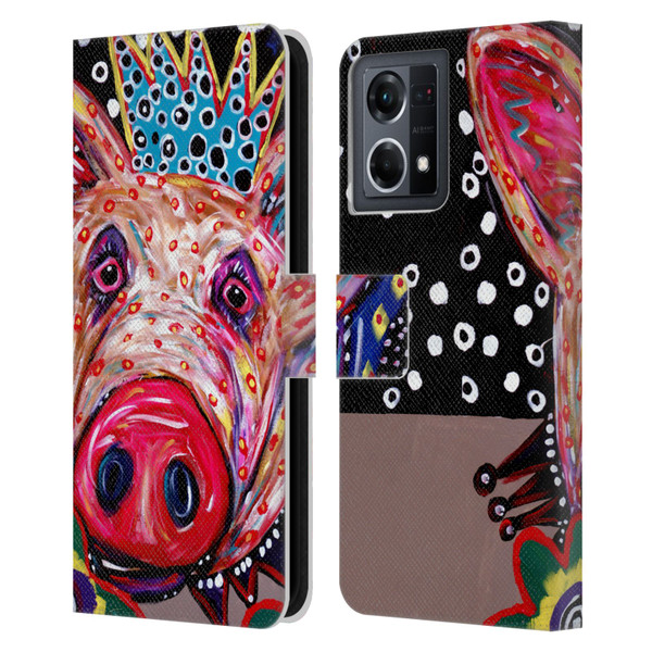 Mad Dog Art Gallery Animals Missy Pig Leather Book Wallet Case Cover For OPPO Reno8 4G