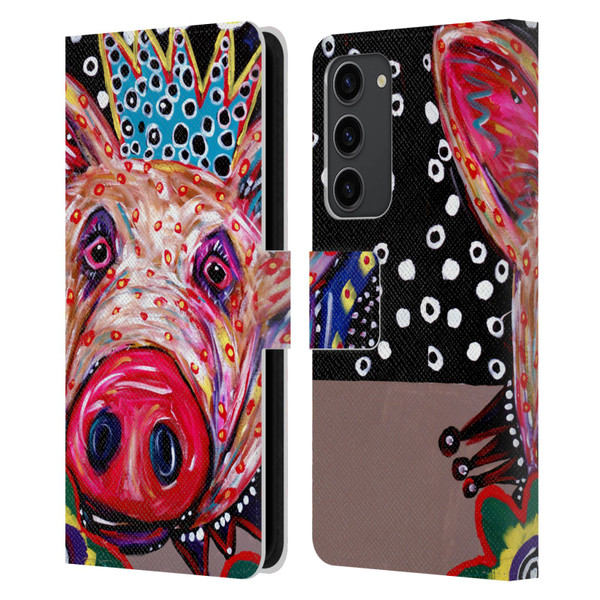 Mad Dog Art Gallery Animals Missy Pig Leather Book Wallet Case Cover For Samsung Galaxy S23+ 5G