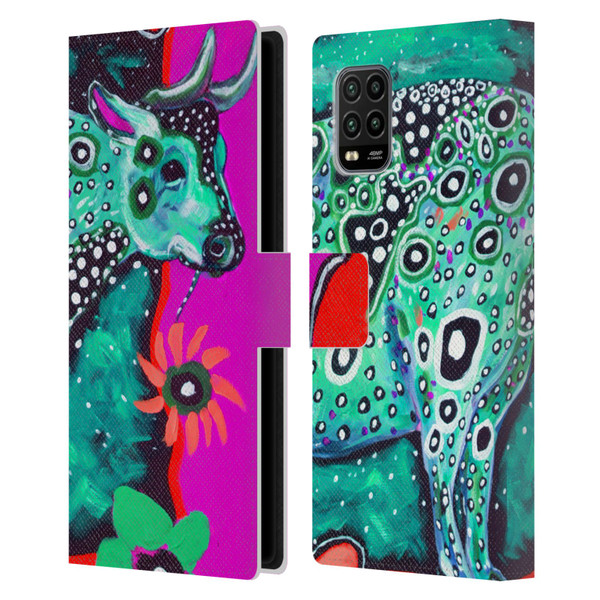 Mad Dog Art Gallery Animals Cosmic Cow Leather Book Wallet Case Cover For Xiaomi Mi 10 Lite 5G