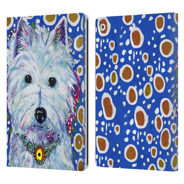 Mad Dog Art Gallery Dogs Westie Leather Book Wallet Case Cover For Apple iPad 10.2 2019/2020/2021