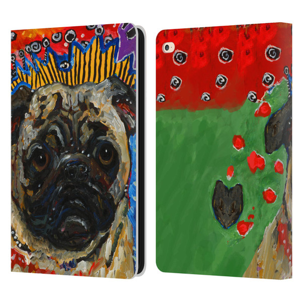 Mad Dog Art Gallery Dogs Pug Leather Book Wallet Case Cover For Apple iPad Air 2 (2014)