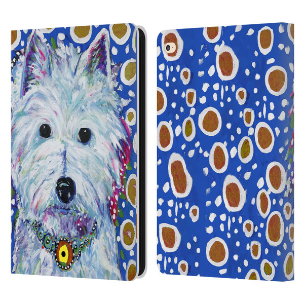 Mad Dog Art Gallery Dogs Westie Leather Book Wallet Case Cover For Apple iPad Air 2 (2014)