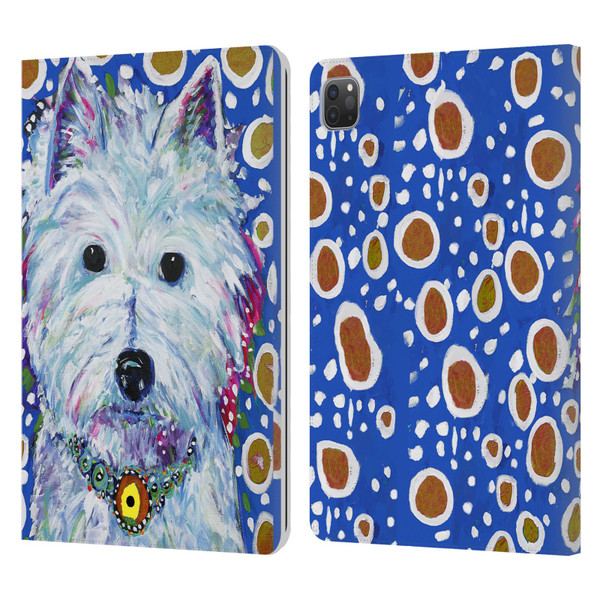 Mad Dog Art Gallery Dogs Westie Leather Book Wallet Case Cover For Apple iPad Pro 11 2020 / 2021 / 2022