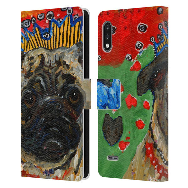 Mad Dog Art Gallery Dogs Pug Leather Book Wallet Case Cover For LG K22