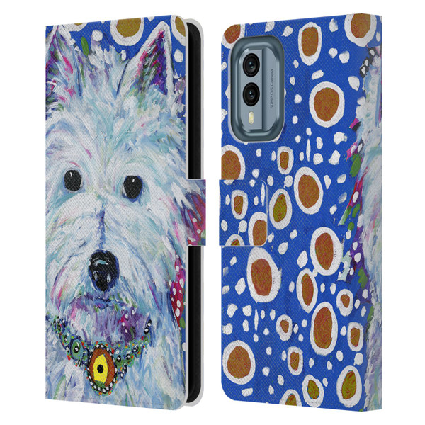 Mad Dog Art Gallery Dogs Westie Leather Book Wallet Case Cover For Nokia X30